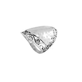 Hammered Rectangle Scroll Framed Ring R10096
