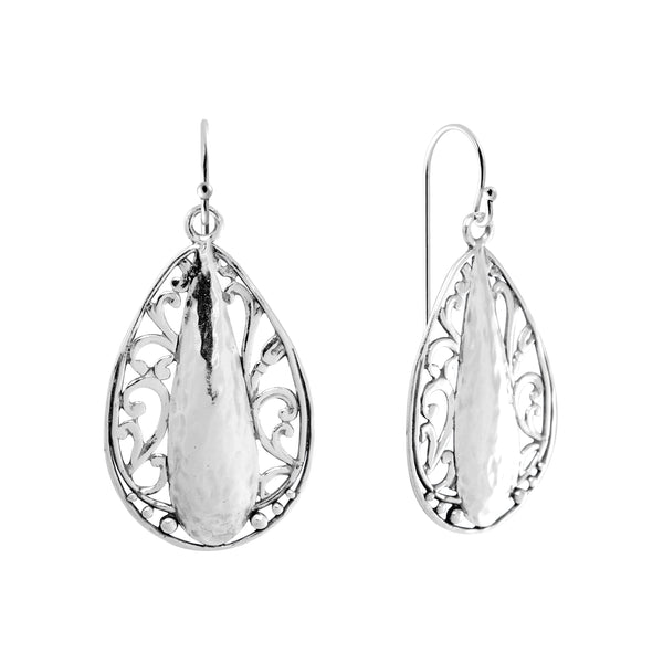 Spiral Filled Water Drop Earrings